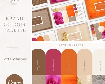 Brand Colour Palette in Latte Whisper | Autumn Color Palette with Hex Code CMYK | Earthy Palette for Small Business | Canva Branding Kit