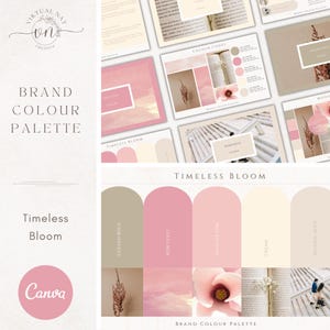Brand Colour Palette in Timeless Bloom | Elegant Color Palette with Hex Code CMYK | Floral Palette for Small Business | Canva Branding Kit