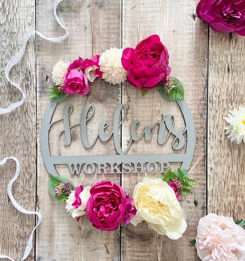 Floral Name Hoop Personalised Hoop Name Flower Hoop 30cm Etsy