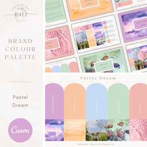 Brand Colour Palette in Pastel Dreams | Gentle Floral Brand Color Palette with Hex Code CMYK | For Small Business | Canva Branding Kit