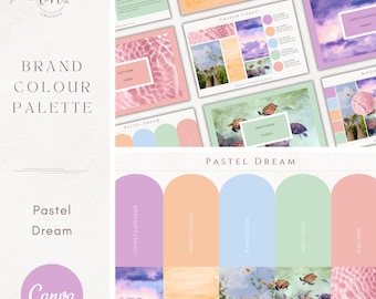 Brand Colour Palette in Pastel Dreams | Gentle Floral Brand Color Palette with Hex Code CMYK | For Small Business | Canva Branding Kit