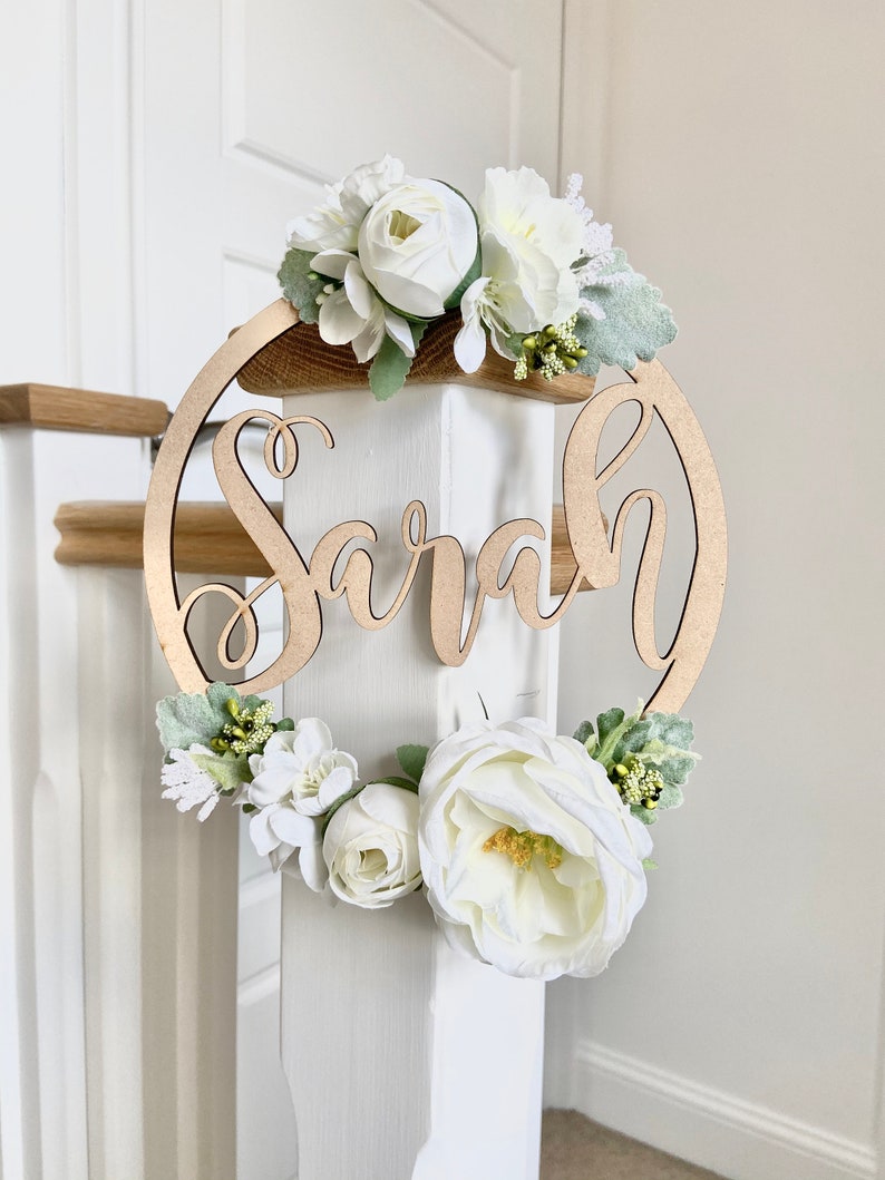 Floral Name Hoop Personalised Flower Hoop Name Flower Hoop Etsy