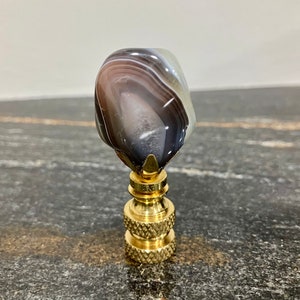 Brown Agate Crystal Lamp Finial