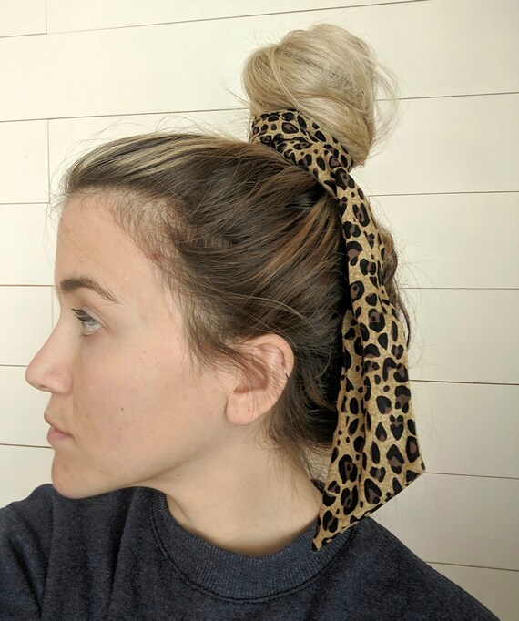Hair Scarf Ponytail Scarf Hair Scarf Ponytail Cheetah Etsy