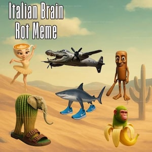Italian Brain Rot Meme PNG Digital Download - High Quality Nasturtium, Tung tung, Lirili Larila Crocodile, Chimpansini, Tralalero Images
