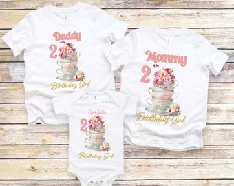 Tea party birthday shirt,Girl  birthday par-tea Shirt, tea for two party