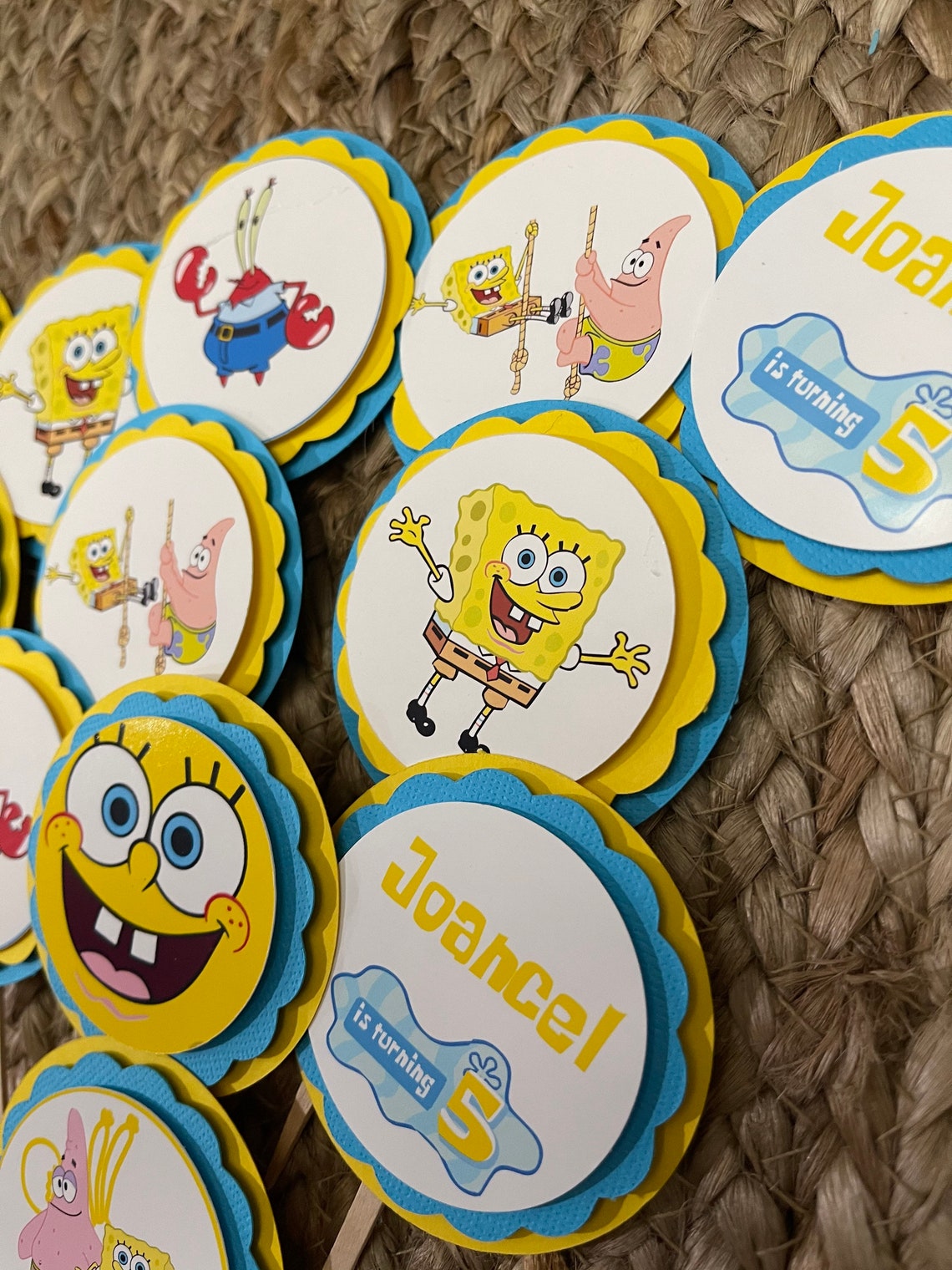 12 Spongebob Cupcake Topper SpongeBob Birthday Party Etsy