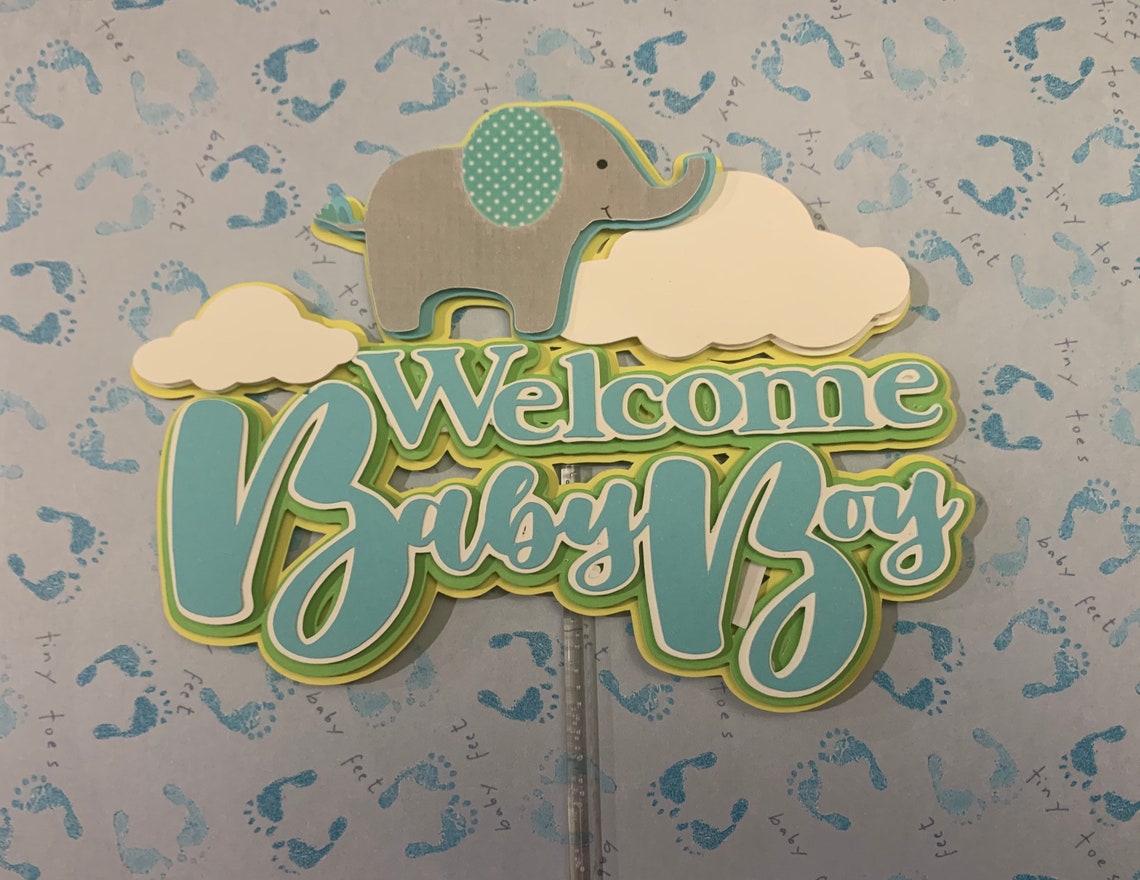 Baby Boy Cake Topper Baby Boy Baby Shower Baby Boy Etsy