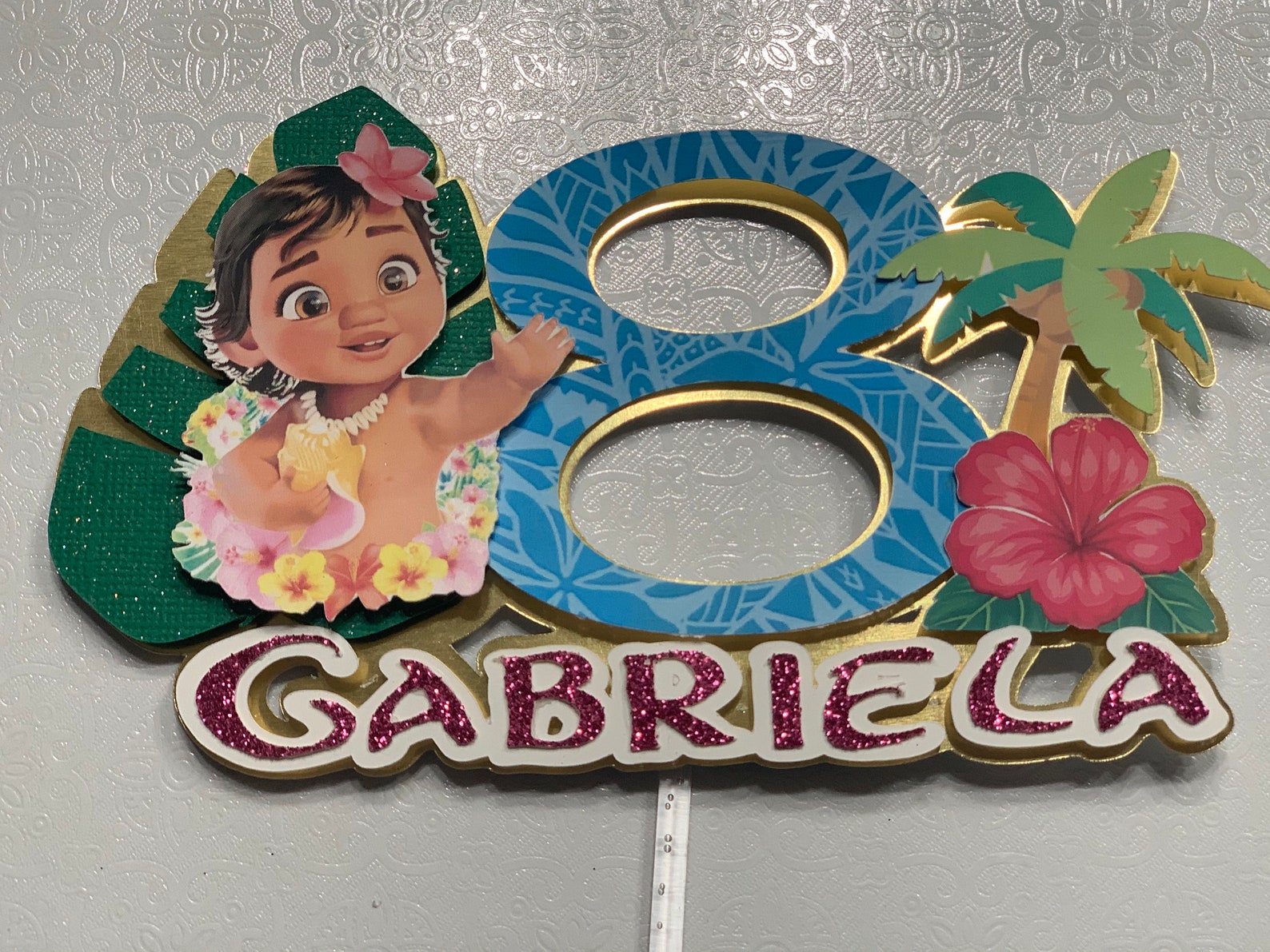 baby moana cake topper baby moana with name and age number etsy