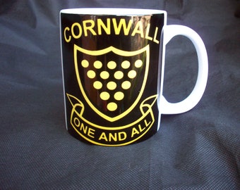 Cornish waving St Pirans flag MUG Can be personalised Cornwall GREAT GIFT! 