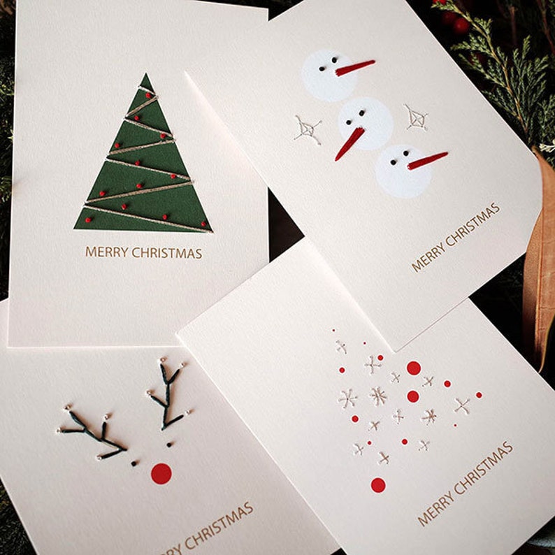 4 Types DIY Christmas Cards Kits - Handmade Christmas Cards - DIY ...
