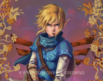 12"x18" Print - Link - Legend of Zelda : Breath of the Wild