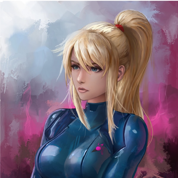 12"x18" Print - Zero Suit Samus - Metroid