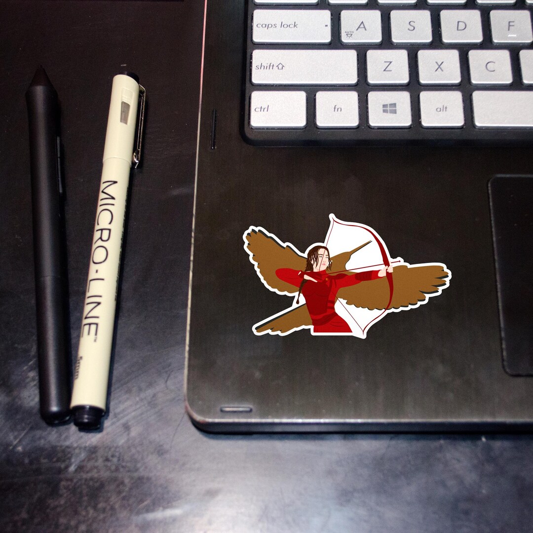 Katniss Everdeen - Red Mockingjay WATERPROOF STICKER - Vinyl Die Cut ...