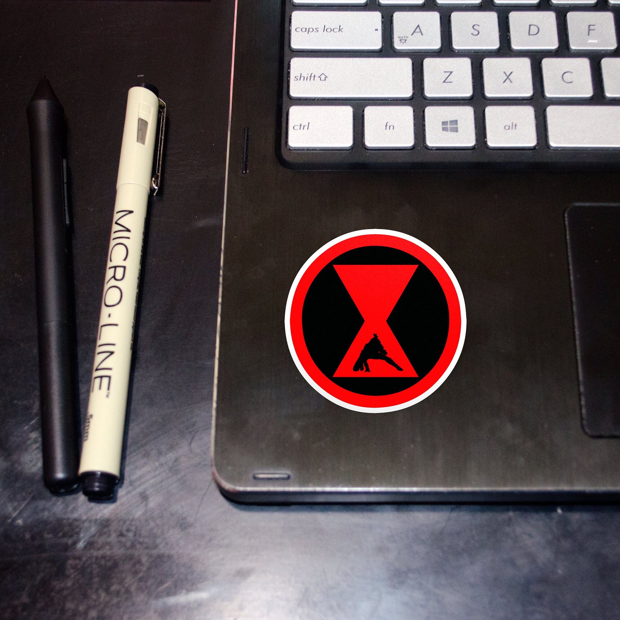 Black Widow Logo WATERPROOF STICKER - Vinyl Die Cut (Marvel - Phase 1)