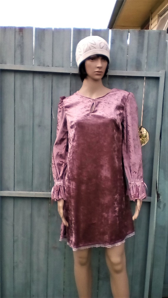 dusty pink velvet dress