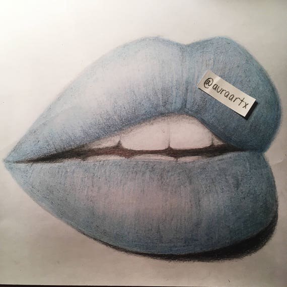 Niebieski Usta Rysunek