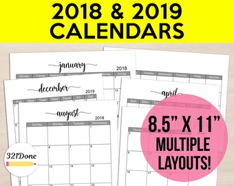 monthly calendar etsy