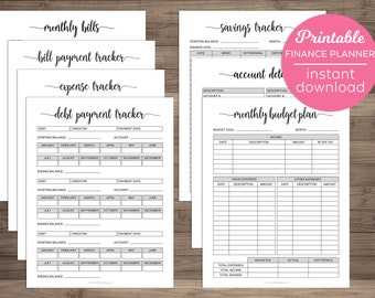 Finance Printable Etsy - finance planner printable financial journal budget template expense tracker budgeting planner savings debt tracking sheets letter half a4 a5