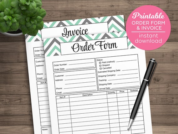Order Form Printable Order Form Printable Invoice Custom