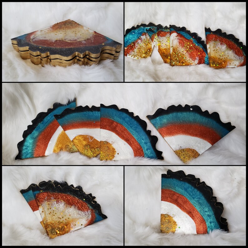 Resin Coasters Geode Coasters Agate Slice Coasters Home Decor Drink Coasters