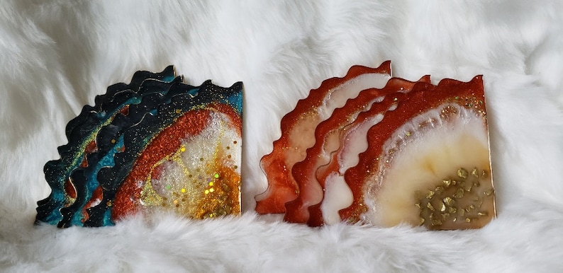 Resin Coasters Geode Coasters Agate Slice Coasters Home Decor Drink Coasters