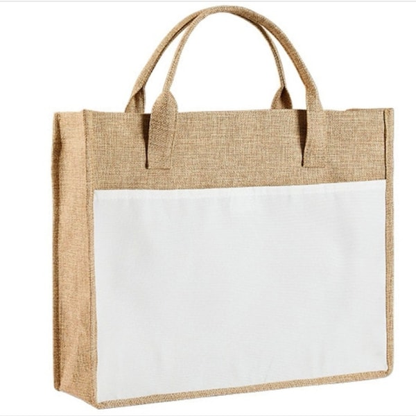 Large Sublimation Bag, Linen Canvas Tote, Sublimation Bag, Bridal Party Gift,