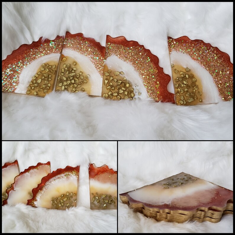 Resin Coasters Geode Coasters Agate Slice Coasters Home Decor Drink Coasters