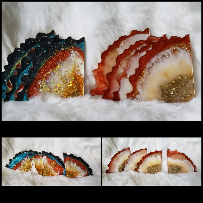 Resin Coasters Geode Coasters Agate Slice Coasters Home Decor Drink Coasters