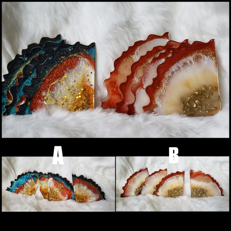 Resin Coasters Geode Coasters Agate Slice Coasters Home Decor Drink Coasters