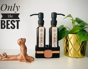 The Twins!!  Soap dispenser from the Le Tribute Tonic Water - 2 Bottles + 2 Pumps + 1 Holder