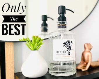 Soap dispenser made from the Hibiki whisky bottle - pump and bottle