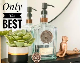 Zeepdispenser gemaakt van een Brooklyn Gin-fles - pomp en fles