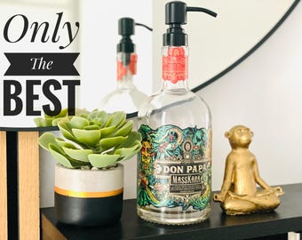 Soap dispenser made from the Don Papa (MassKara/Baroko) Rum bottle - pump plus bottle
