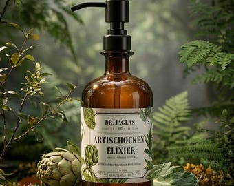 Soap dispenser made from the Dr. Jaglas liqueur bottle (transparent brown) - pump plus bottle