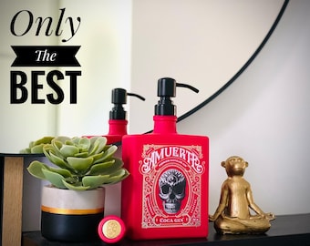 Zeepdispenser gemaakt van een Amuerte ginfles | Luxe upcycled decoratie - pomp & fles