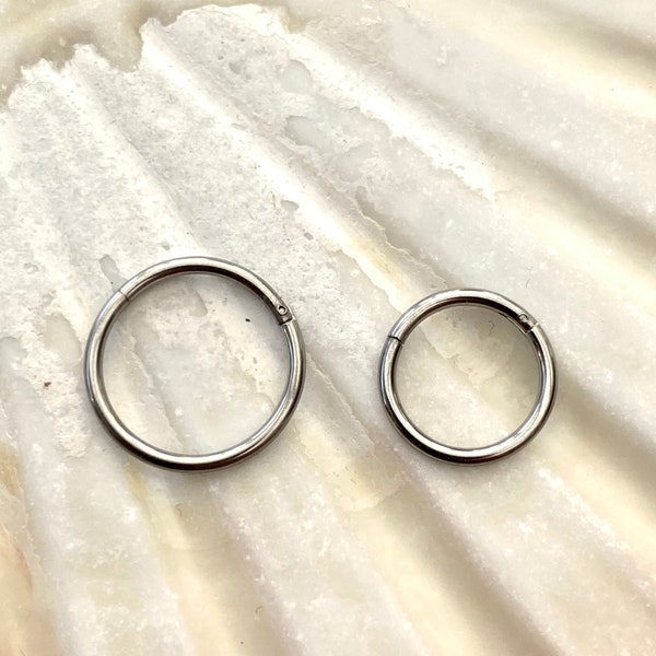 316L Surgical Steel Hinged Ring Clicker Ring Cartilage Earrings Tragus Hoop Helix Earrings Daith Earrings size: 1.0/1.2 x 6/8/10/12mm