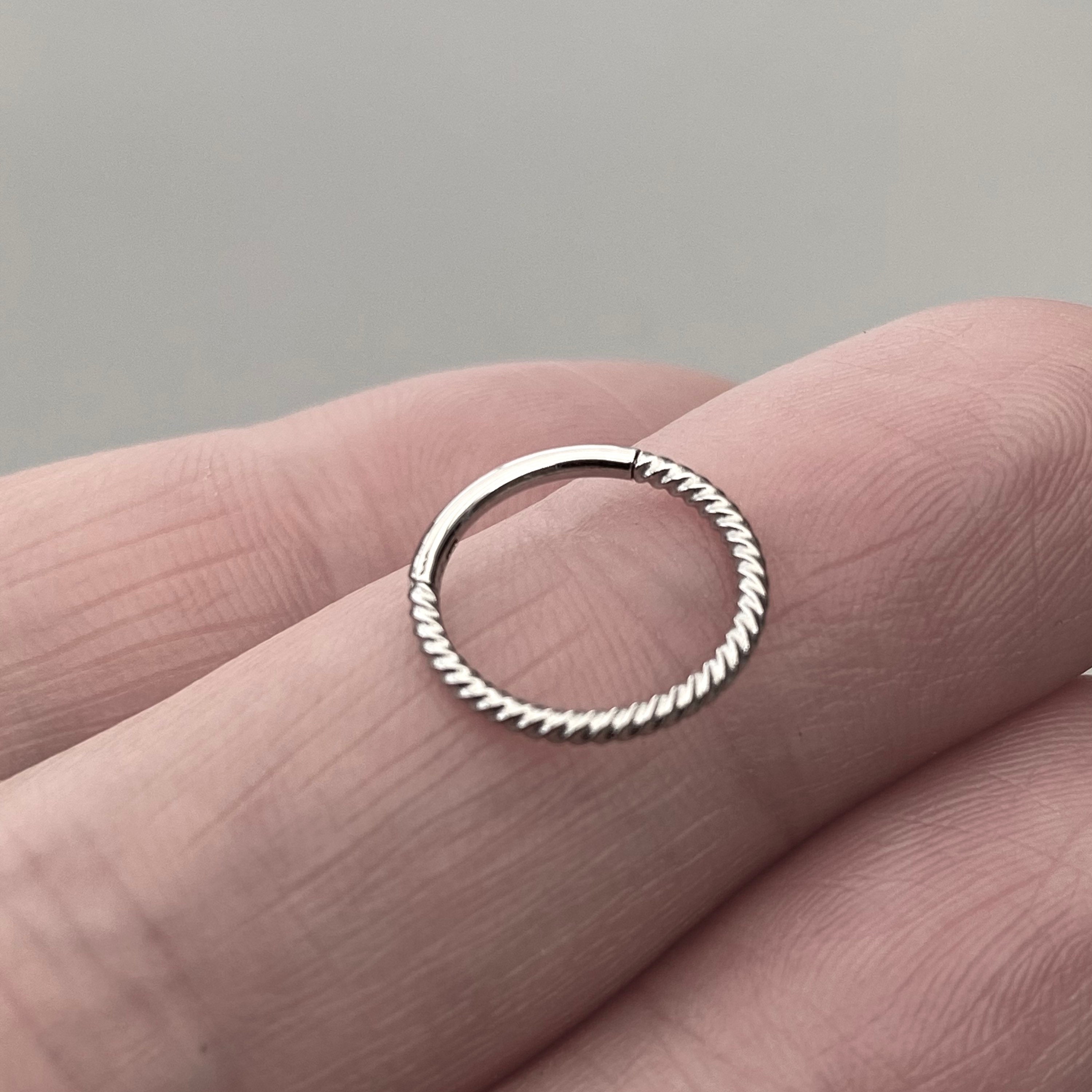 Twisted Rope 316L Surgical Steel Hinged Ring Clicker Ring Etsy