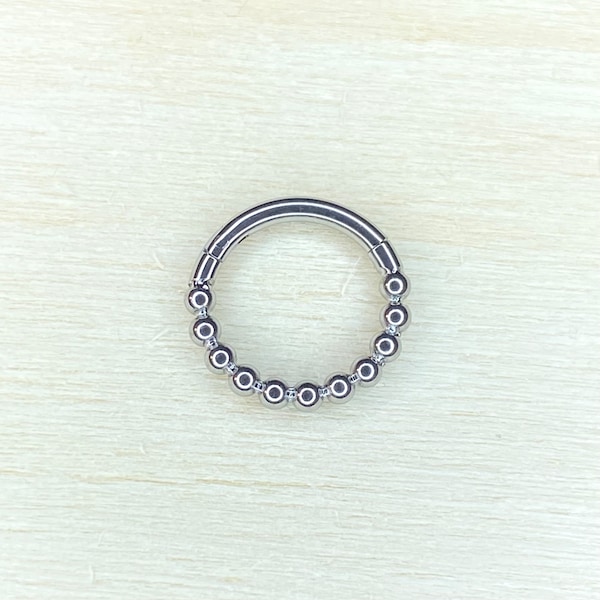 Sélecteur de perles, anneaux articulés en titane ASTM F-136 de qualité médicale pour piercings du septum du lobe supérieur du cartilage hélicoïdal : 1,2 x 6/8/10 mm
