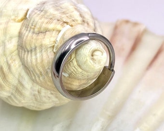 3 mm brede gladde gebogen band conch hoop of kwab oorbel implantaat kwaliteit titanium clicker maat: 1,2 x 8/10/12 mm