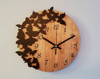 Butterfly Clock Etsy