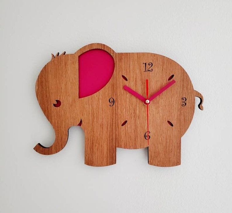 Children's Elephant Clock Nursery Clock Baby Shower Etsy
