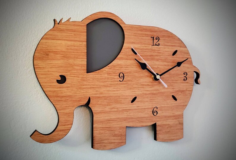 Children's Elephant Clock Nursery Clock Baby Shower Etsy