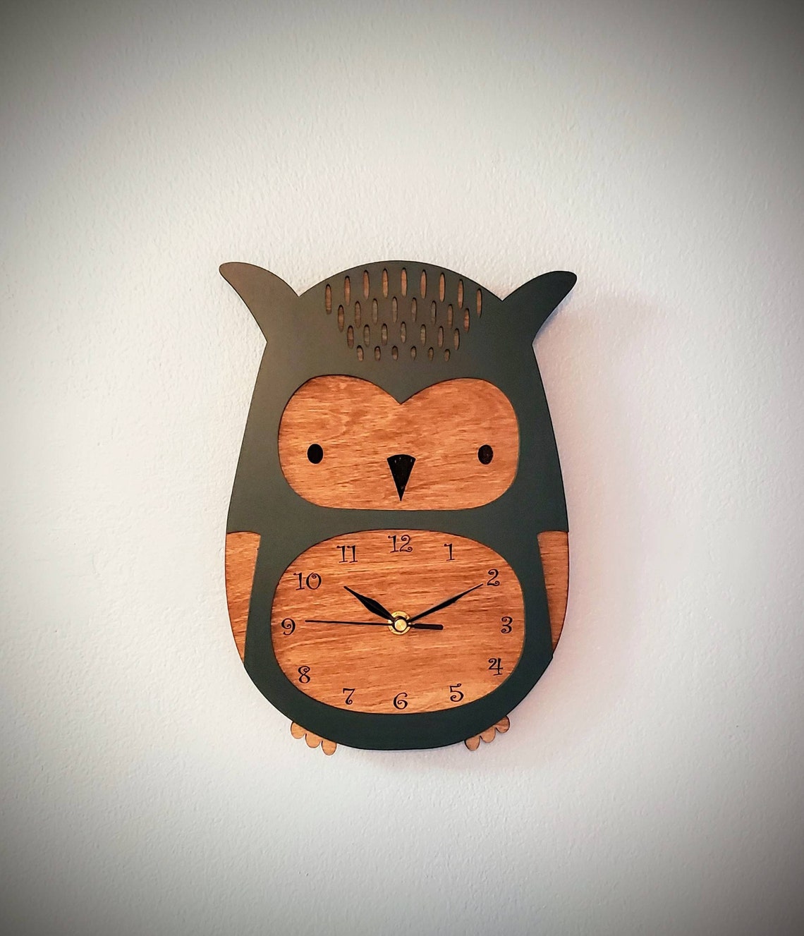 Children's Owl Clock Nursery clock baby animal Etsy