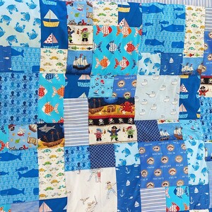 High quality unique patchwork quilt / quilt made of designer quality fabrics, lovingly color coordinated, finely stitched image 8