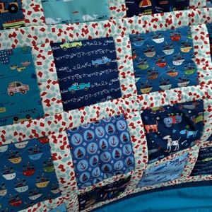 High quality unique quilt/patchwork quilt with funny motifs, made of designer quality fabrics, lovingly color coordinated, finely stitched image 7