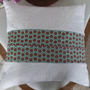 High-quality, unique patchwork cushion cover made from designer quality fabrics, lovingly coordinated in color, finely quilted image 7