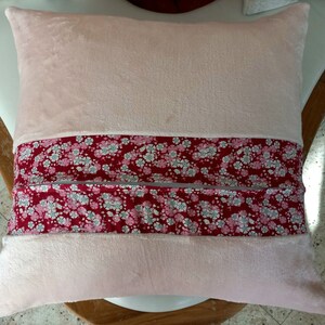 High-quality, unique patchwork cushion cover made from designer quality fabrics, lovingly coordinated in color, finely quilted image 5