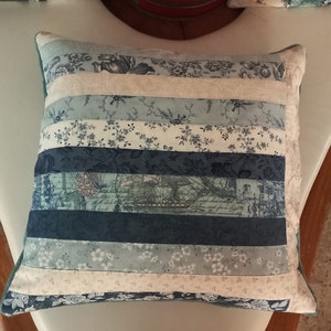 Already sold High-quality, unique patchwork cushion cover made from designer quality fabrics, lovingly colour-coordinated and finely quilted image 3