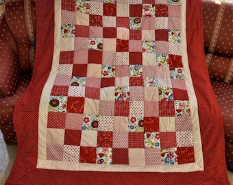 Hochwertige Unikat Patchworkdecke / Quilt aus Designer Qualitätsstoffen, farblich liebevoll abgestimmt, fein abgesteppt!